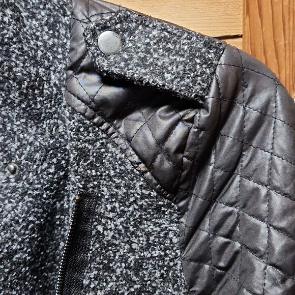 Yoki Outerwear Collection Black Gray Jacket Women M Polyester Wool - Picture 6 of 8